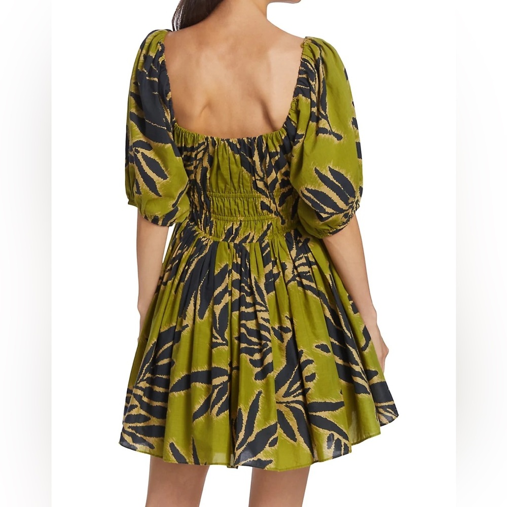 Tanya Taylor palm leaf print mini dress M